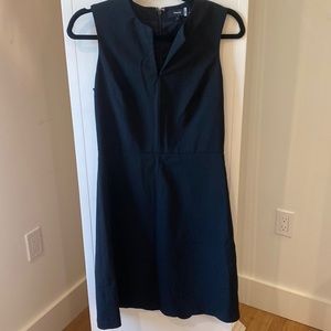 Black split front dress in wool from Theory